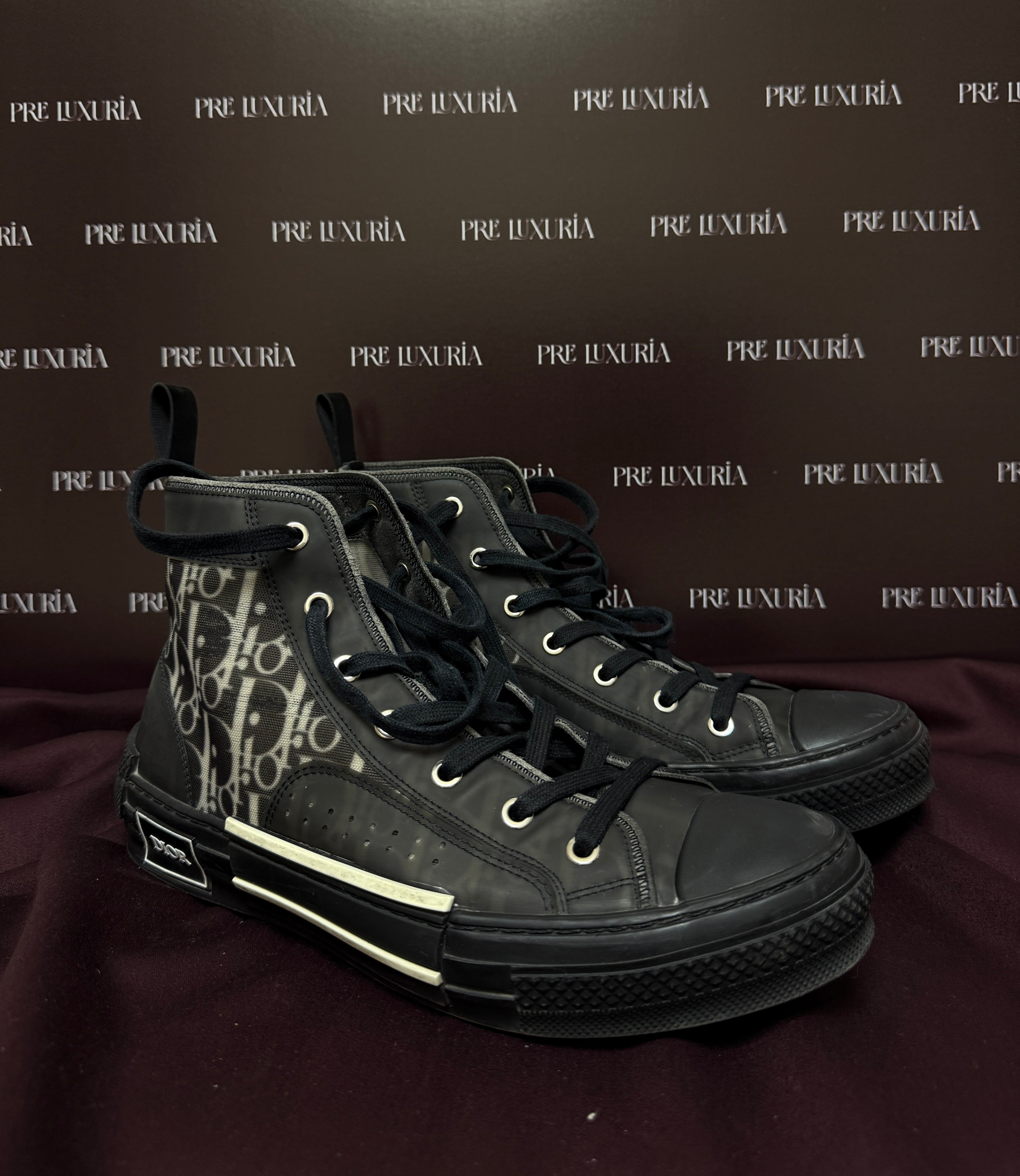 Dior B23 High Top Canvas Oblique in Black EU40