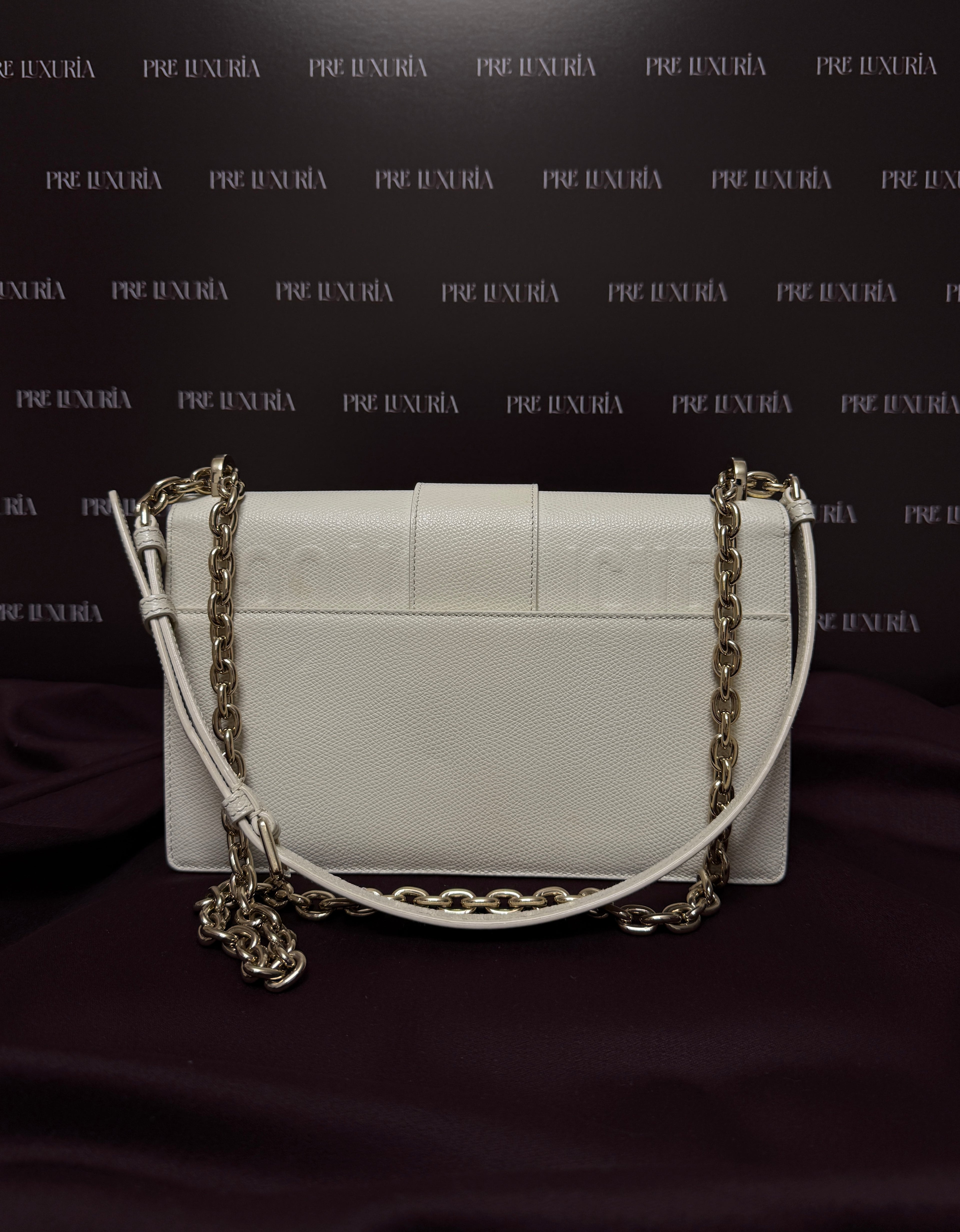 Dior 30 Montaigne East-West with Chain in Latte
