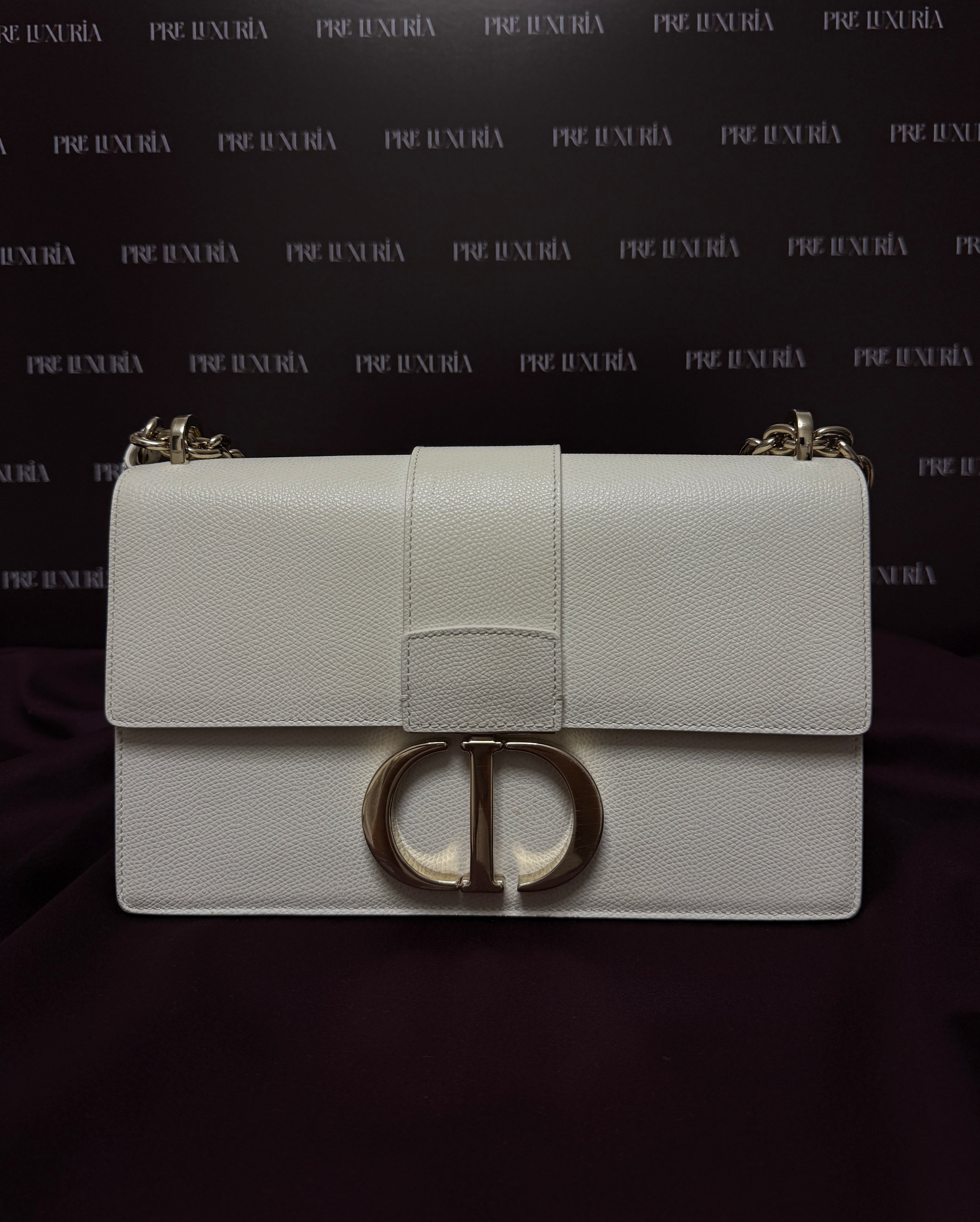 Dior 30 Montaigne East-West with Chain in Latte