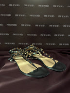 Valentino Garavani Rock-stud Caged Flat Sandals in Black EU39