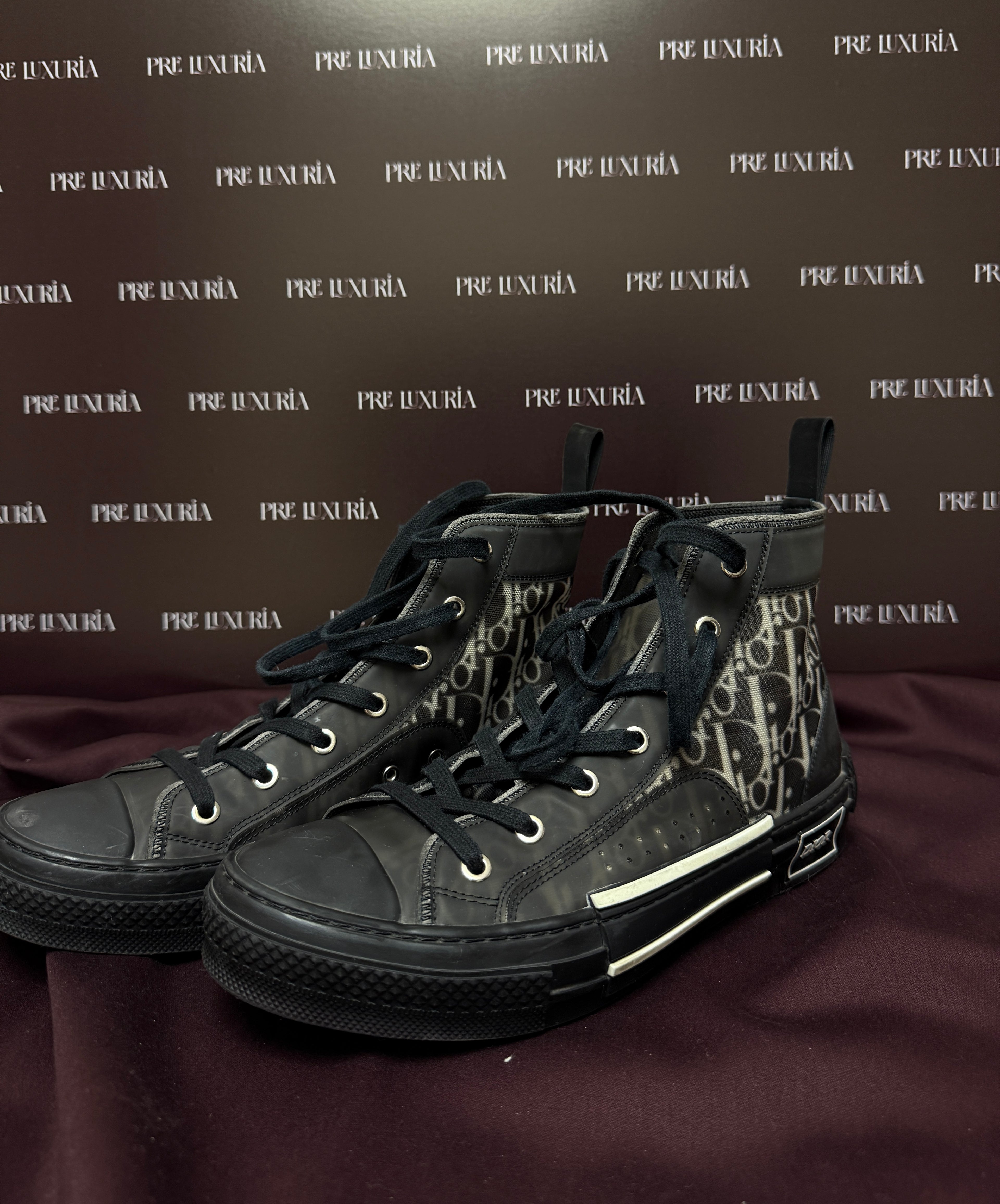 Dior B23 High Top Canvas Oblique in Black EU40