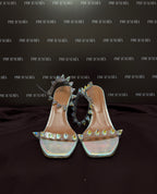 Amina Muaddi Julia PVC Spike Sandals EU39.5