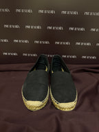 Saint Laurent Embroidered Espadrilles in Black Canvas EU39