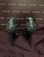 Saint Laurent Glitter Amber Ankle Strap Sandals EU37.5