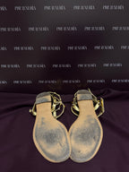 Valentino Garavani Rock-stud Caged Flat Sandals in Gold EU 37