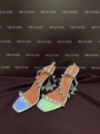 Amina Muaddi Julia PVC Spike Sandals EU38
