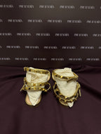 Valentino Garavani Rock-stud Caged Flat Sandals in Gold EU 37