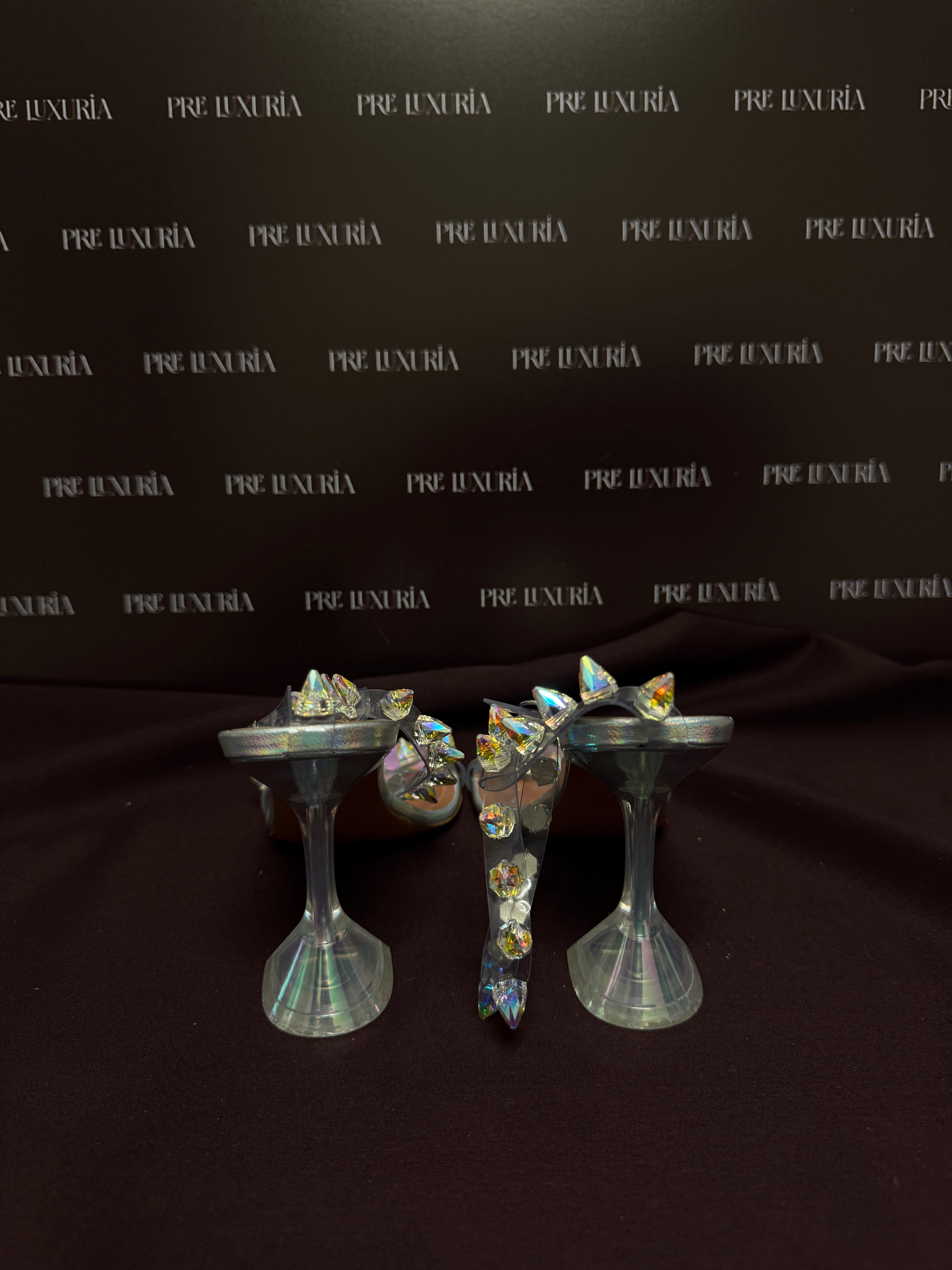 Amina Muaddi Julia PVC Spike Sandals EU38