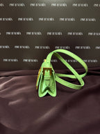 By Far Croco - Embossed Micro Fran in Green