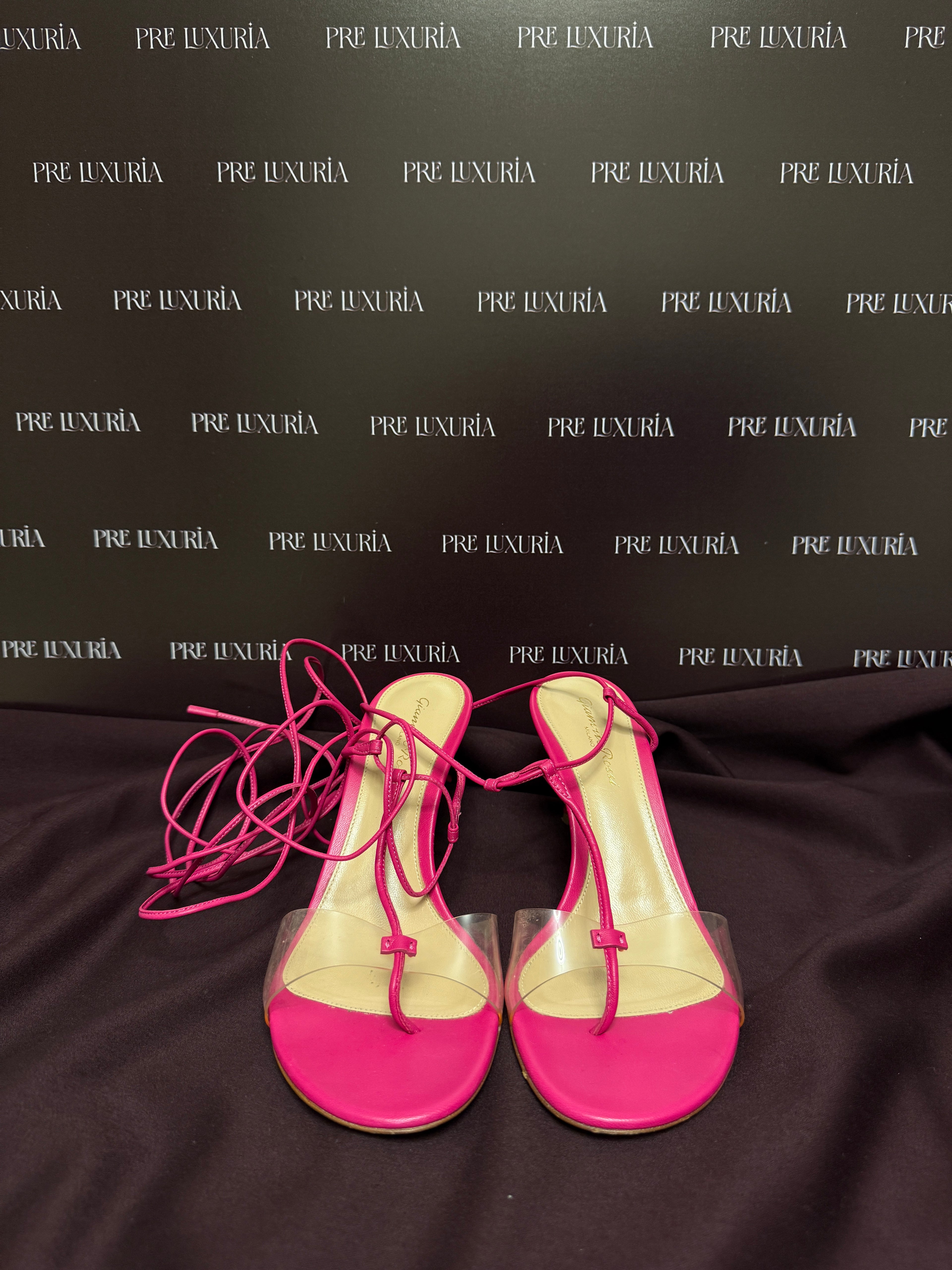 Gianvito Rossi Estelle Wrap-tie Sandals in Pink EU37.5