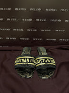 Dior Dway  Slide Cotton Embroidered with Metallic Thread EU38.5