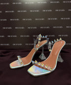 Amina Muaddi Julia PVC Spike Sandals EU39.5
