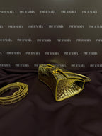 Balenciaga Metallic Crocodile Embossed Hourglass XS in Gold