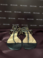 Valentino Garavani Rock-stud Caged Flat Sandals in Black EU39