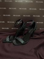 Saint Laurent Glitter Amber Ankle Strap Sandals EU37.5